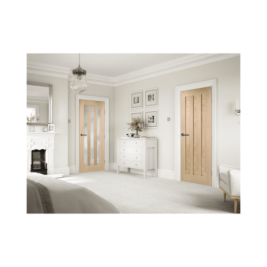LPD Utah Fully Finished Frosted Glazed Internal Door UTAOAKPF