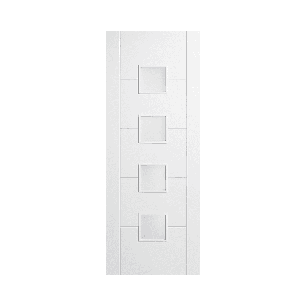 LPD Vancouver Frosted Glazed Primed White Internal Door WFVANGL
