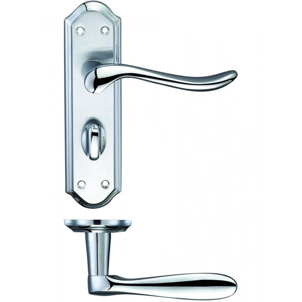 Zoo Hardware Lincoln Lever Polished Chrome Bathroom 180 x 48 x 57mm(c/c) FB043SCCP