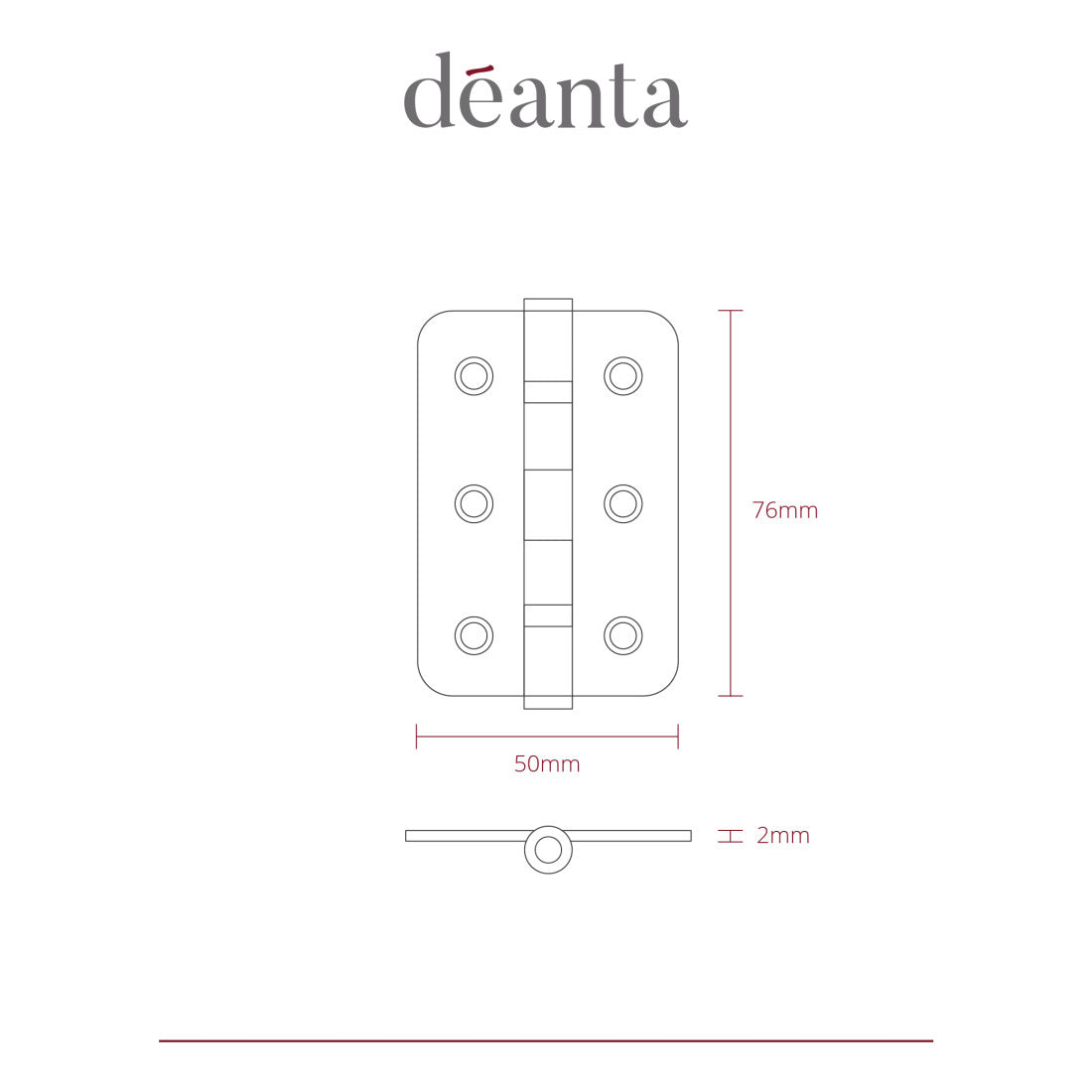 Deanta Black Steel BSEN1935 Rated Hinges - Radius