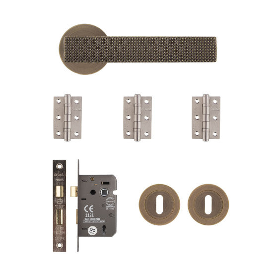 Deanta Olympia Mortice Kit Matt Antique Brass Handle OLYMOKMAB