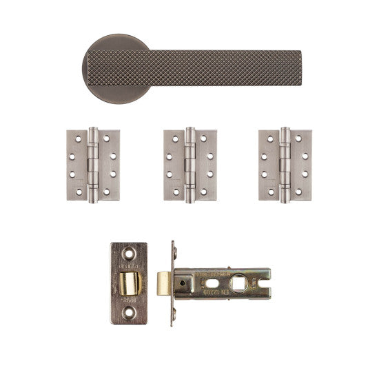 Deanta OlympiIa Latch Kit Matt Satin Black Nickel Handle OLYLAKMSB