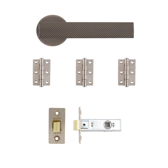 Deanta OlympiIa Latch Kit Matt Satin Black Nickel Handle OLYLAKMSB
