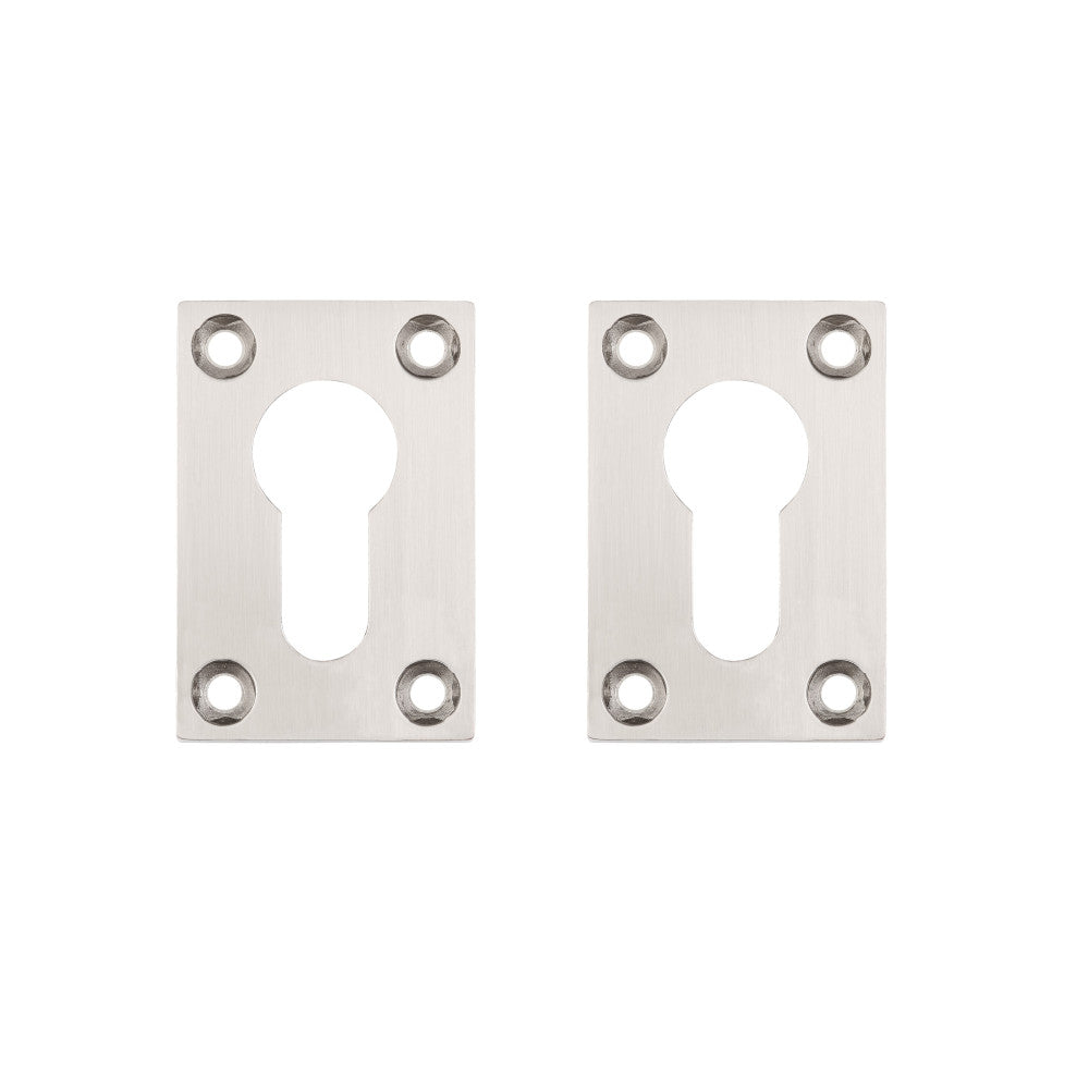 Deanta Slim Escutcheon (Pair) Satin Nickel Chrome - Rectangle Rose RECESCSNCP