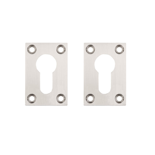 Deanta Slim Escutcheon (Pair) Satin Nickel Chrome - Rectangle Rose RECESCSNCP