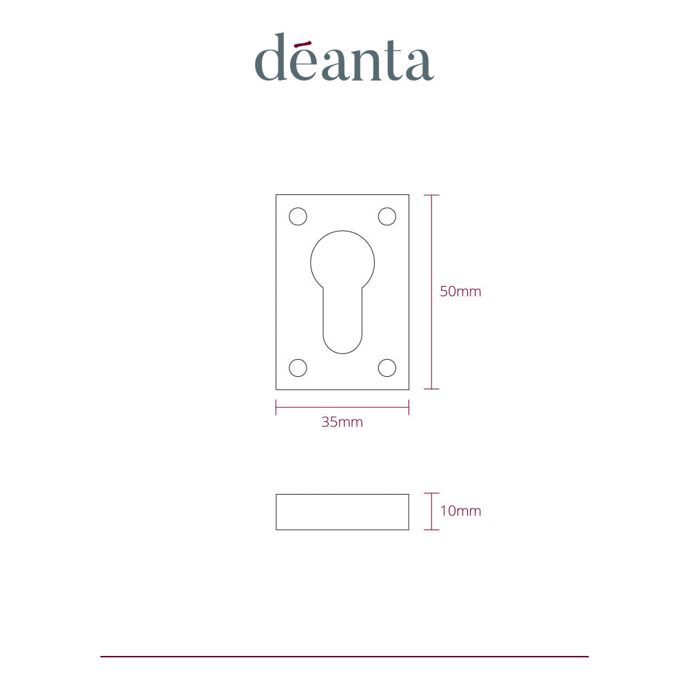 Deanta Slim Escutcheon (Pair) Satin Nickel Chrome - Rectangle Rose RECESCSNCP
