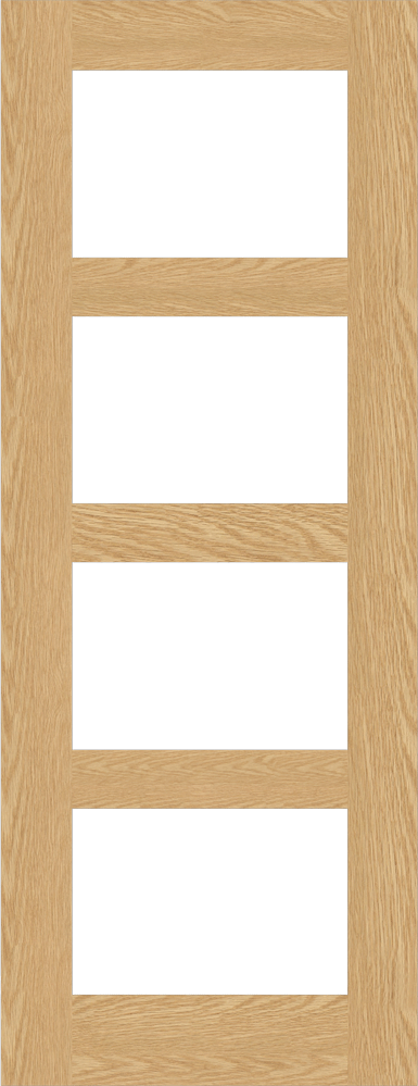 Doors2Floor Shaker 4P Unfinished Oak Glazed FSC - 354PSGUNX