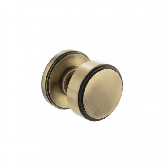 Atlantic UK Hardware Antique Brass Boulton Solid Brass Stepped Mortice Knob on Concealed Fix Rose MH350SMKAB