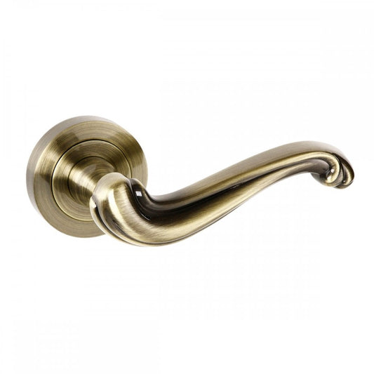 Atlantic UK Hardware Antique Brass Old English Colchester Lever on Round Rose OE177AB