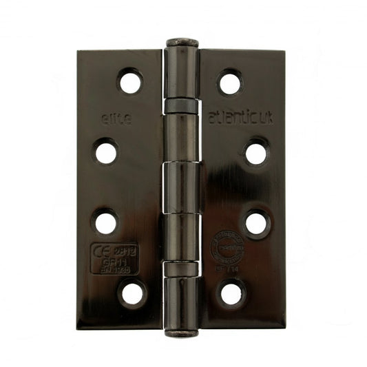 Atlantic UK Hardware Atlantic Ball Bearing Hinges Grade 11 Fire Rated 4"x3"x2.5mm Black Nickel AHG111433BN Pair