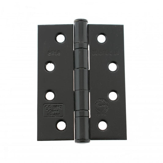 Atlantic UK Hardware Atlantic Ball Bearing Hinges Grade 11 Fire Rated 4"x3"x2.5mm Matt Black AHG111433MB Pair