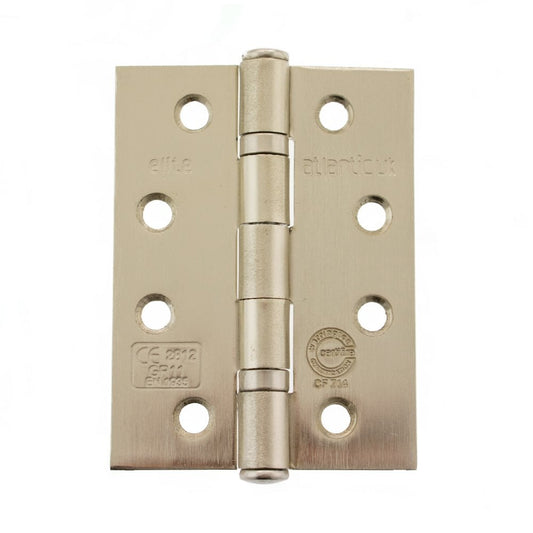 Atlantic UK Hardware Atlantic Ball Bearing Hinges Grade 11 Fire Rated 4"x3"x2.5mm Satin Nickel AHG111433SN Pair