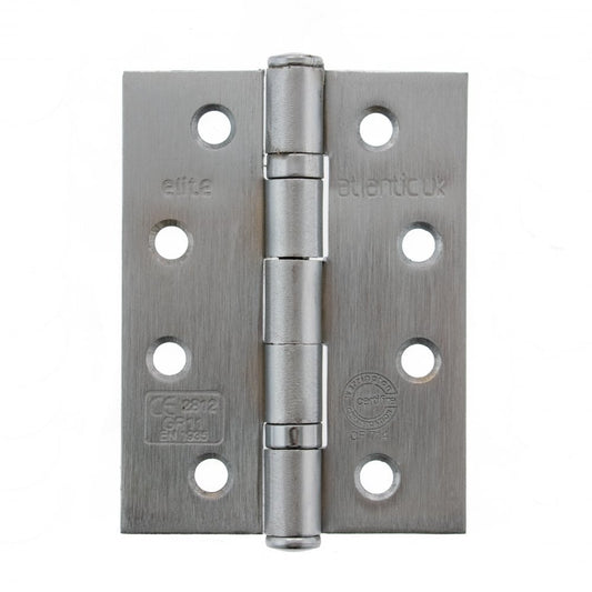 Atlantic UK Hardware Atlantic Ball Bearing Hinges Grade 11 Fire Rated 4"x3"x2.5mm Satin Stainless Steel AHG111433SSS Pai