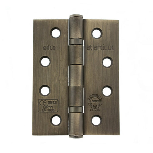 Atlantic UK Hardware Atlantic Ball Bearing Hinges Grade 11 Fire Rated 4"x3"x2.5mm Urban Bronze AHG111433UB Pair