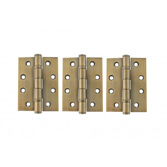 Atlantic UK Hardware Atlantic Ball Bearing Hinges Grade 13 Fire Rated 4"x3"x3mm Antique Brass AH1433AB(3) (SET OF 3)