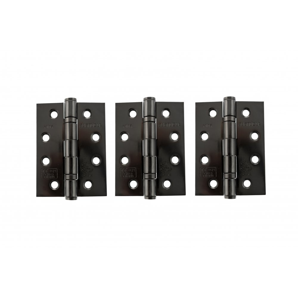 Atlantic UK Hardware Atlantic Ball Bearing Hinges Grade 13 Fire Rated 4"x3"x3mm Black Nikel AH1433BN(3) (SET OF 3)