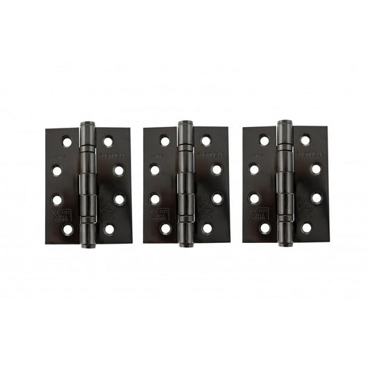 Atlantic UK Hardware Atlantic Ball Bearing Hinges Grade 13 Fire Rated 4"x3"x3mm Black Nikel AH1433BN(3) (SET OF 3)
