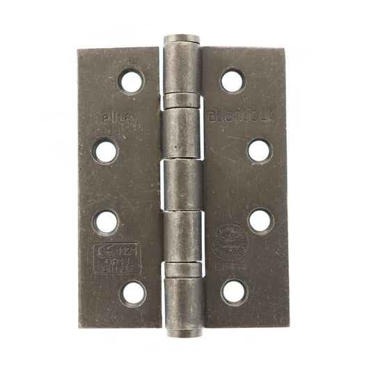 Atlantic UK Hardware Atlantic Ball Bearing Hinges Grade 13 Fire Rated 4"x3"x3mm Distressed Silver AH1433DS Pair