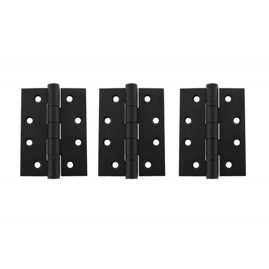 Atlantic UK Hardware Atlantic Ball Bearing Hinges Grade 13 Fire Rated 4"x3"x3mm Matt Black AH1433MB(3) (SET OF 3)