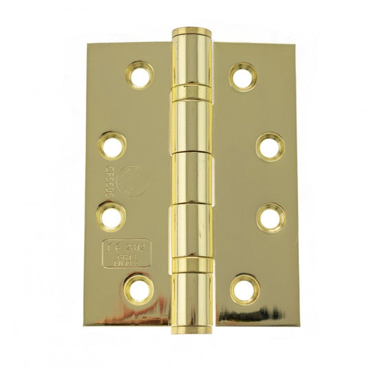 Atlantic UK Hardware Atlantic Ball Bearing Hinges Grade 13 Fire Rated 4"x3"x3mm Polished Brass AH1433EB Pair