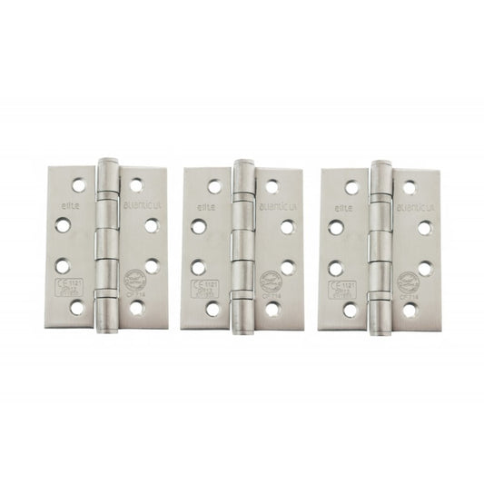 Atlantic UK Hardware Atlantic Ball Bearing Hinges Grade 13 Fire Rated 4"x3"x3mm Satin Stainless Steel AH1433SSS(3) (SET 