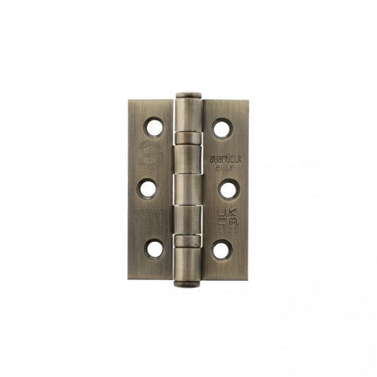 Atlantic UK Hardware Atlantic Ball Bearing Hinges Grade 7 Fire Rated 3"x2"x2mm Antique Brass A2H322AB Pair