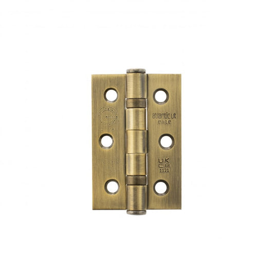 Atlantic UK Hardware Atlantic Ball Bearing Hinges Grade 7 Fire Rated 3"x2"x2mm Matt Antique Brass A2H322MAB Pair