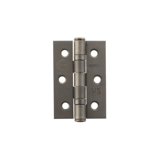 Atlantic UK Hardware Atlantic Ball Bearing Hinges Grade 7 Fire Rated 3"x2"x2mm Matt Gun Metal A2H322MBN Pair