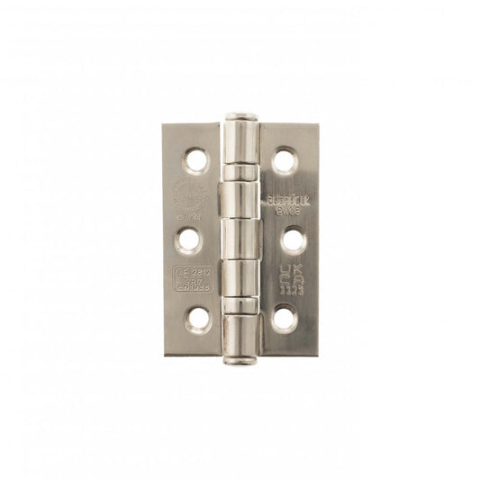 Atlantic UK Hardware Atlantic Ball Bearing Hinges Grade 7 Fire Rated 3"x2"x2mm Polished Nickel A2H322PN Pair