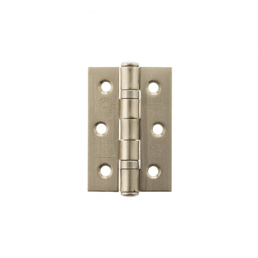 Atlantic UK Hardware Atlantic Ball Bearing Hinges Grade 7 Fire Rated 3"x2"x2mm Satin Nickel A2H322SN Pair