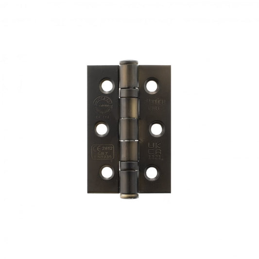 Atlantic UK Hardware Atlantic Ball Bearing Hinges Grade 7 Fire Rated 3"x2"x2mm Urban Dark Bronze A2H322UDB Pair