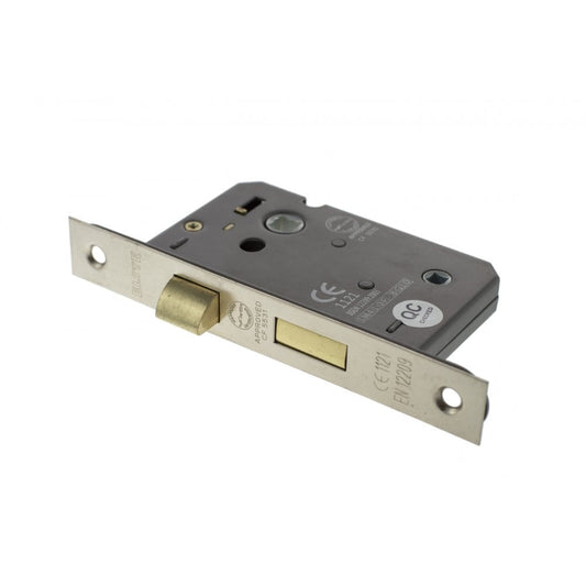 Atlantic UK Hardware Atlantic Bathroom Lock 2.5" (63MM) Polished Nickel ALKBATH25PN