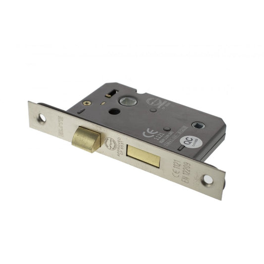 Atlantic UK Hardware Atlantic Bathroom Lock 2.5" (63MM) Satin Nickel ALKBATH25SN