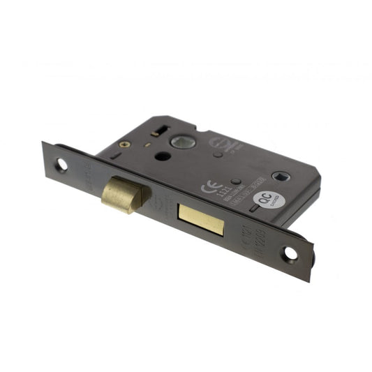 Atlantic UK Hardware Atlantic Bathroom Lock 3" (76MM) Black Nickel ALKBATH3BN