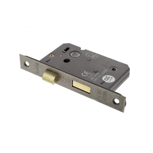 Atlantic UK Hardware Atlantic Bathroom Lock 3" (76MM) Distressed Silver ALKBATH3DS