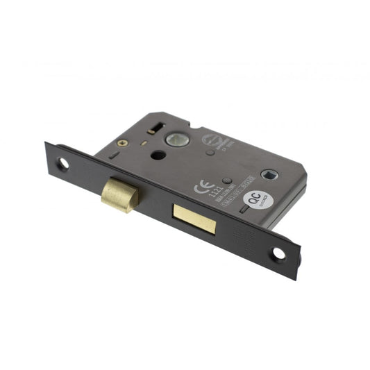 Atlantic UK Hardware Atlantic Bathroom Lock 3" (76MM) Matt Black ALKBATH3MB