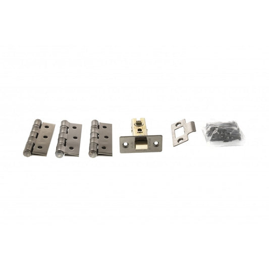 Atlantic UK Hardware Atlantic Black Nickel Latch Pack [CE] 2.5″ (Latch x1) + 3″x2″ (Hinge x3) ALP2532BN