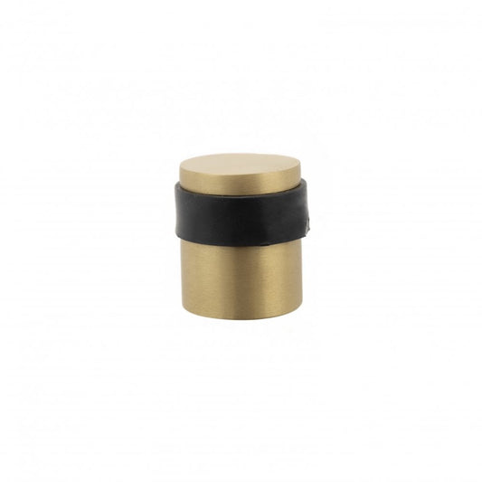 Atlantic UK Hardware Atlantic Cylinder Premium Solid Brass Floor Mounted Door Stop Satin Brass ADSCPSB