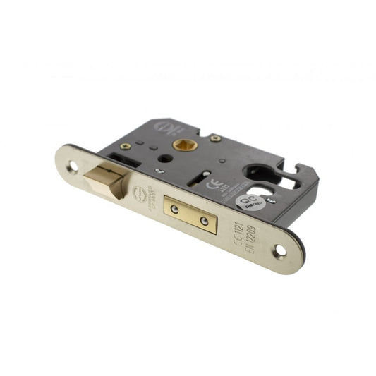 Atlantic UK Hardware Atlantic Euro Radius Corner Sashlock 2.5" (63mm) Satin Nickel ALKRCSASHE25SN