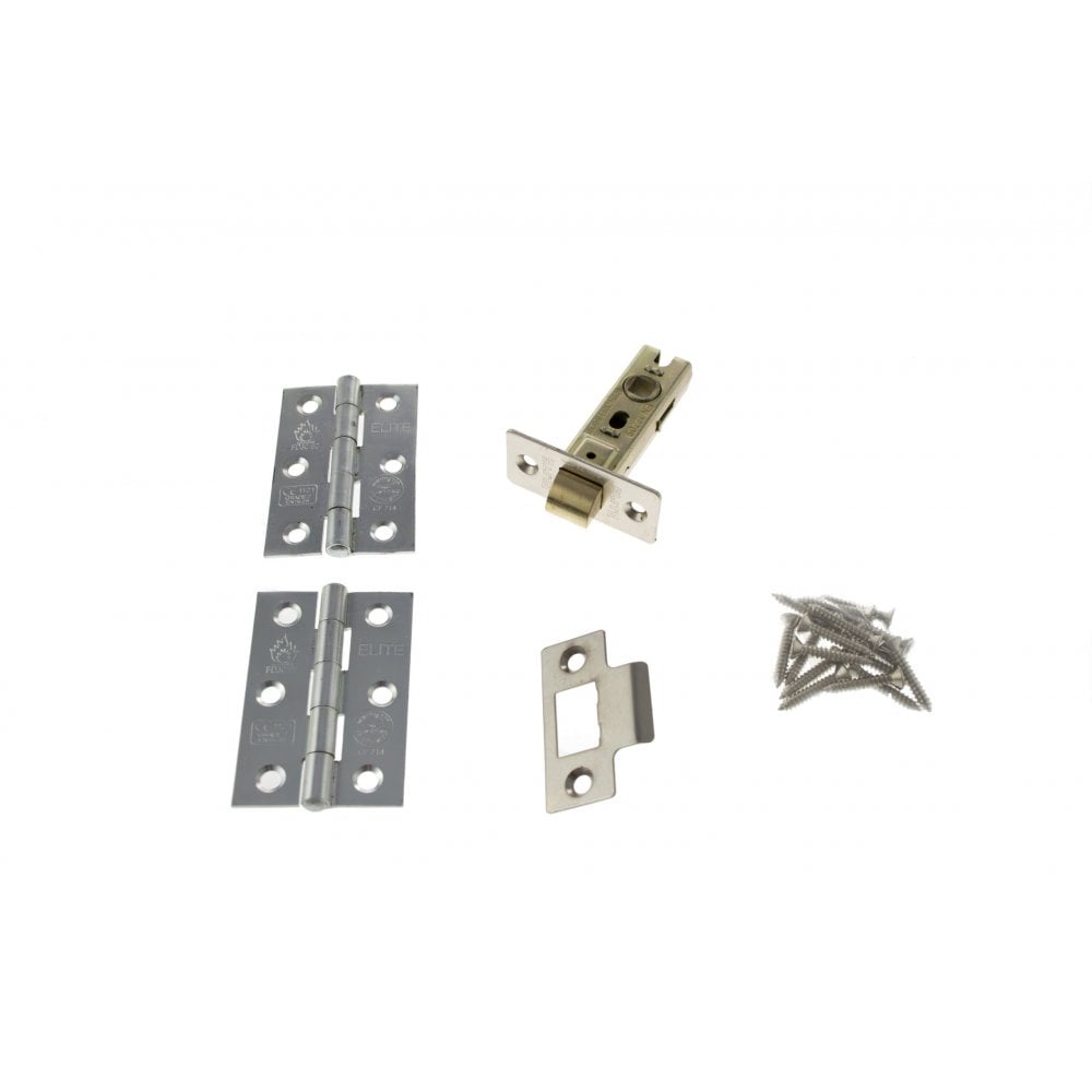 Atlantic UK Hardware Atlantic Polished Chrome Latch Pack [CE] 2.5″ (Latch x1) + 3″x2″ (Hinge x3) ALP2532PC