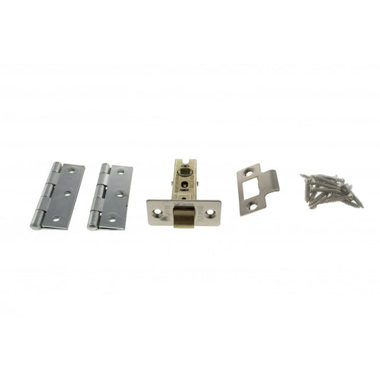 Atlantic UK Hardware Atlantic Polished Nickel Latch Pack [CE] 2.5″ (Latch x1) + 3″x2″ (Hinge x2) ALP25322PN