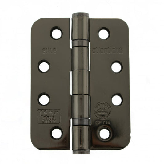 Atlantic UK Hardware Atlantic Radius Corner Ball Bearing Hinges 4"x3"x3mm Black Nickel AHR1433BN Pair