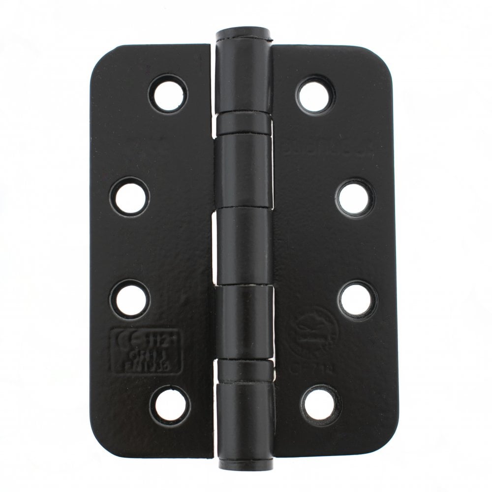 Atlantic UK Hardware Atlantic Radius Corner Ball Bearing Hinges 4"x3"x3mm Matt Black AHR1433MB Pair