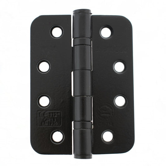 Atlantic UK Hardware Atlantic Radius Corner Ball Bearing Hinges 4"x3"x3mm Matt Black AHR1433MB Pair