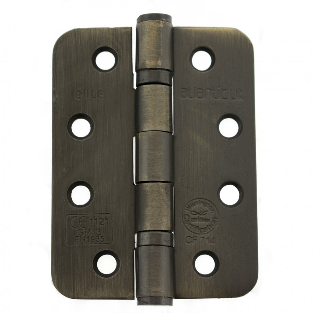 Atlantic UK Hardware Atlantic Radius Corner Ball Bearing Hinges 4"x3"x3mm Urban Bronze AHR1433UB Pair