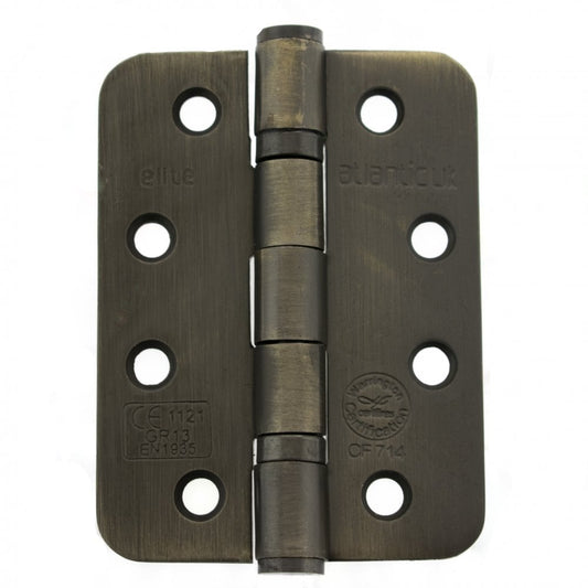 Atlantic UK Hardware Atlantic Radius Corner Ball Bearing Hinges 4"x3"x3mm Urban Bronze AHR1433UB Pair