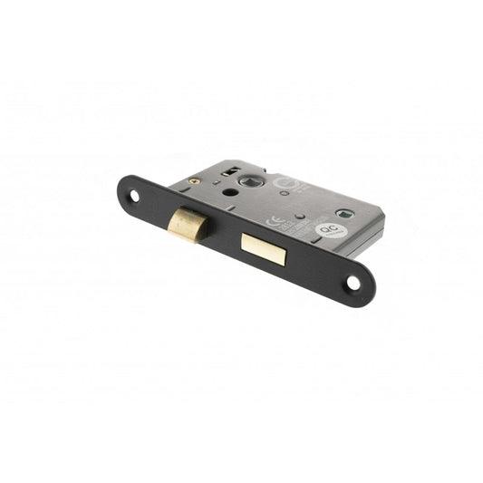 Atlantic UK Hardware Atlantic Radius Corner Bathroom Lock 2.5" (63mm) Matt Black ALKRCBATH25MB