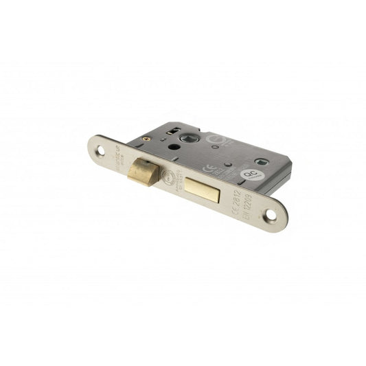 Atlantic UK Hardware Atlantic Radius Corner Bathroom Lock 2.5" (63mm) Satin Nickel ALKRCBATH25SN