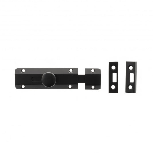 Atlantic UK Hardware Atlantic Solid Brass Surface Door Bolt 4" Matt Black ASB4MB
