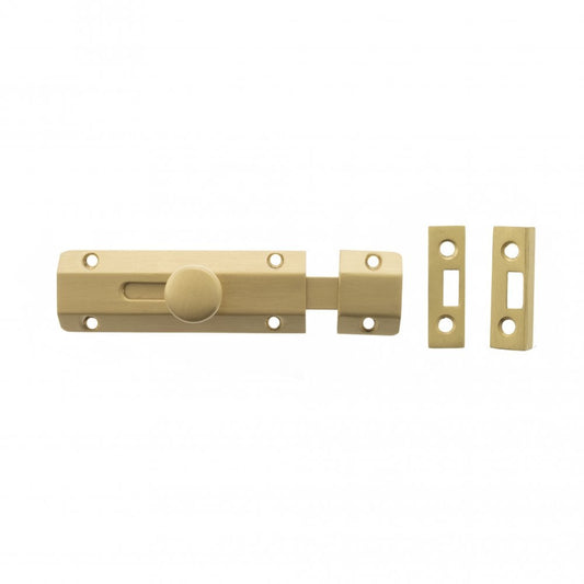 Atlantic UK Hardware Atlantic Solid Brass Surface Door Bolt 4" Satin Brass ASB4SB